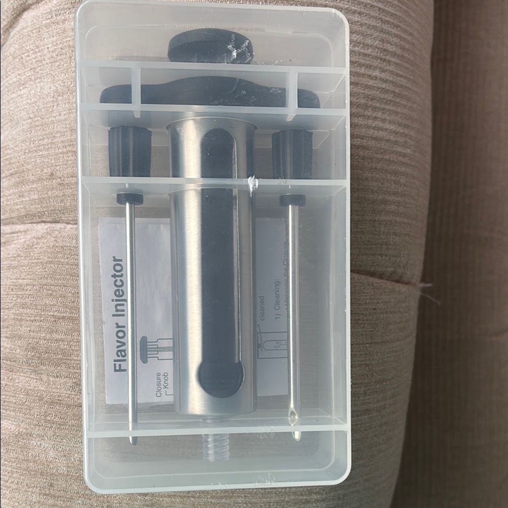 Stainless Steel Flavor Injector with Black Accents
